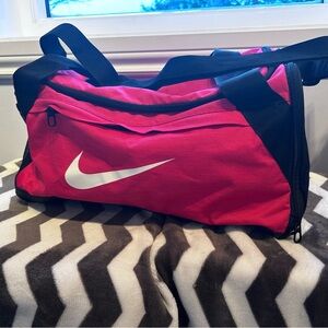 Nike Black and Pink Duffel Bag